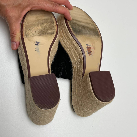 Nine West Pump Block Heels Plataform Sandals 8M - Picture 4 of 5